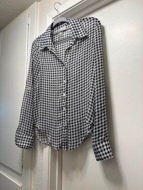 American Rag Cie gingham sheer shirt - size XS